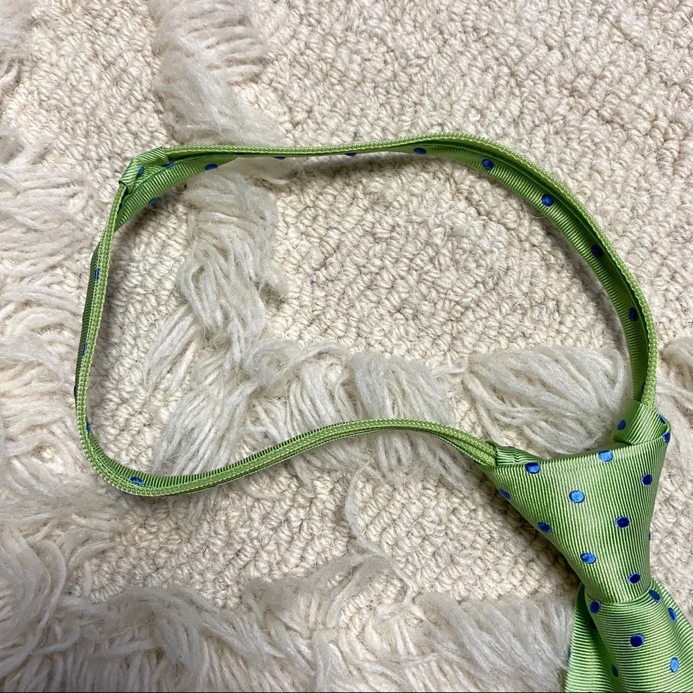 HARTSTRINGS Polka Dot Zipper Tie 100% Silk NWOT